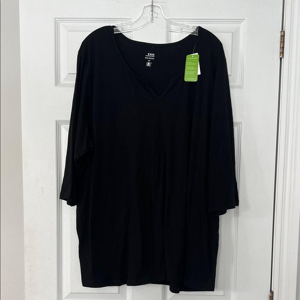NWT-Penningtons Black Cotton Blend Top